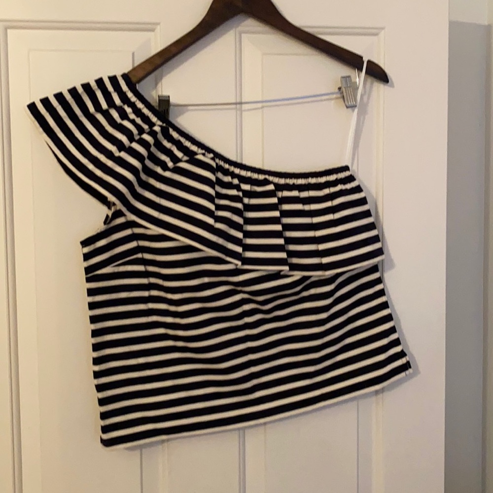 One shoulder ruffle top - J.Crew